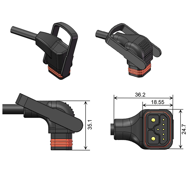 60V AC/DC 25A充電器および放電器バッテリーコネクタ