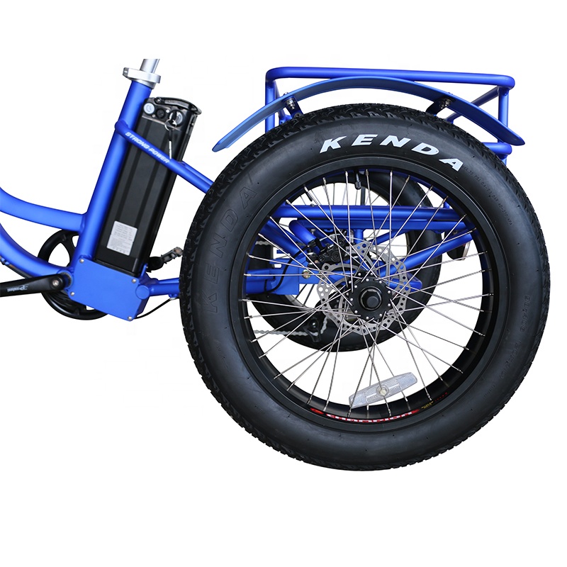 ハブモーターを備えた配送電気トリサイクル500W貨物エビケマンファットタイヤ3ホイール電動自転車用高齢ショッピング用