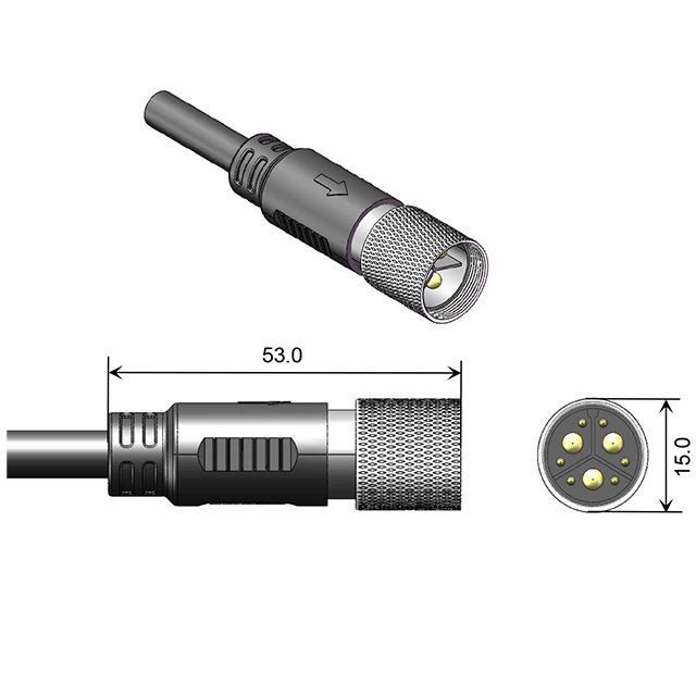 60V 25A 2.0/2.5mm²/0.2mm²9pinモーターコネクタ