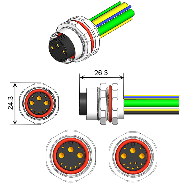 60V 35A 2.5/3.0/4.0mm²/0.2mm²10pin12pinモーターコネクタ