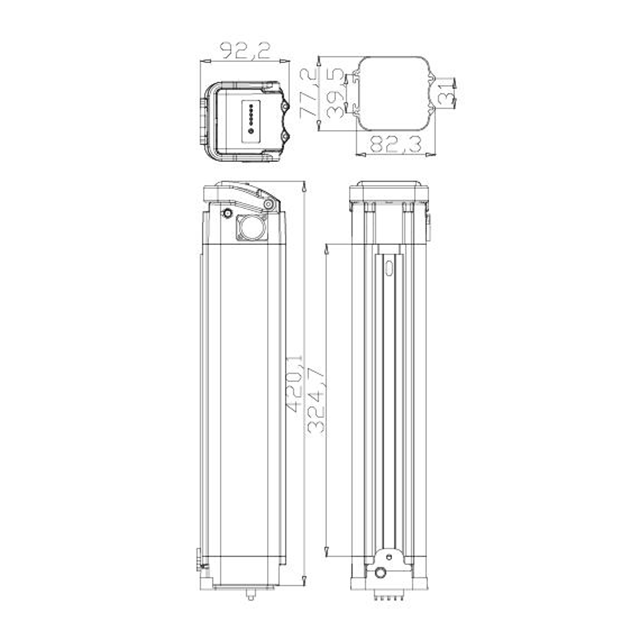 18650シルバーフィッシュE-Bikeバッテリーリチウムイオン36VOLT 1​​3AH 15AH 30AH 48V 11AH 24A折りたたみ電気自転車エビケバッテリーケース