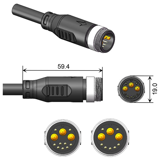 60V 35A 2.5/3.0/4.0mm²/0.2mm²10pin12pinモーターコネクタ