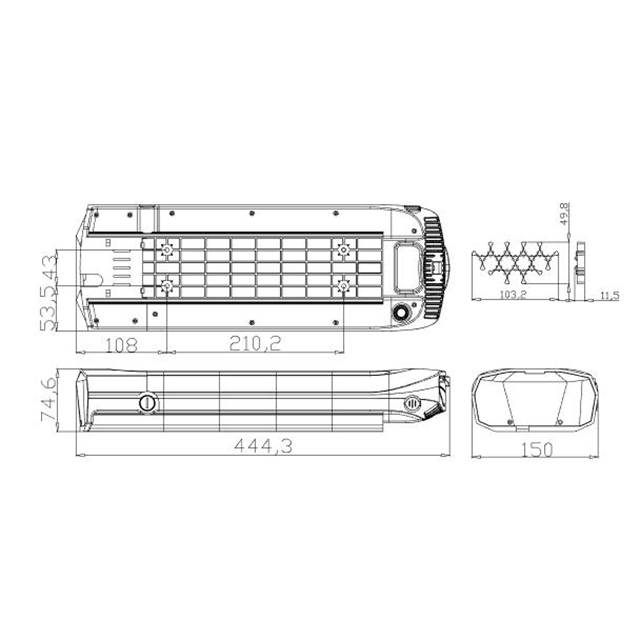 ebikeバッテリーケース18650セル52 PC