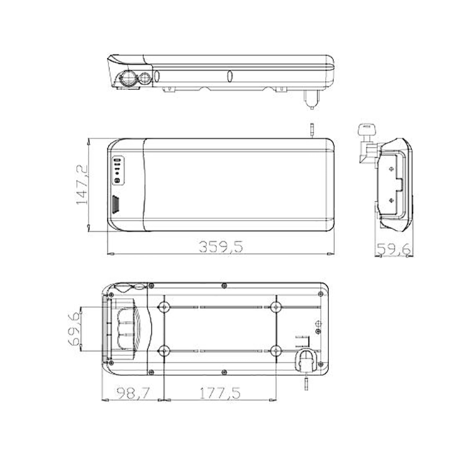 2022ホットセラーグッドプライスバッテリーエビケエレクトリックエレクトリック自転車36V 18650セル40PCS 10S4Pテールライト付き電気自転車用リチウムバッテリー