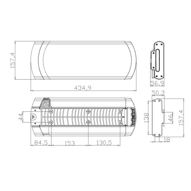 48V 36Vリアラックエビケバッテリーパックケース18650セル52PCS電気自転車バッテリーケース空の自転車バッテリーボックステールライト
