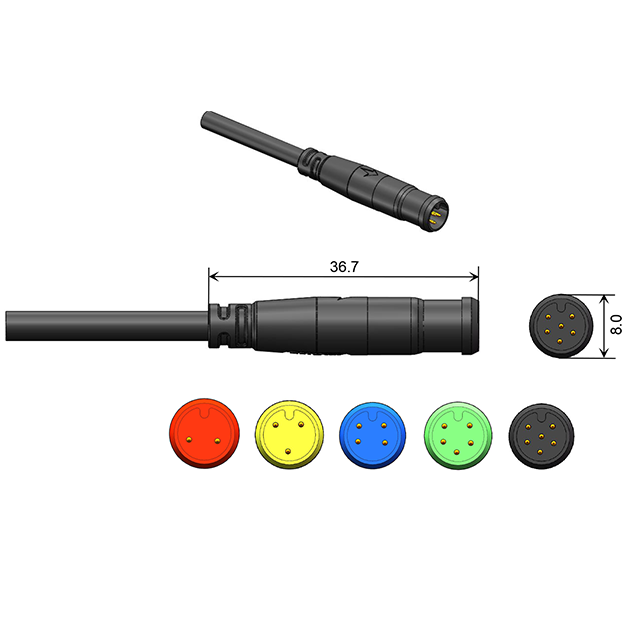 ファクトリーダイレクトセール高品質2/3/4/5/6pin 48V AC/DC信号防水ケーブル用電気車電気スクーター用