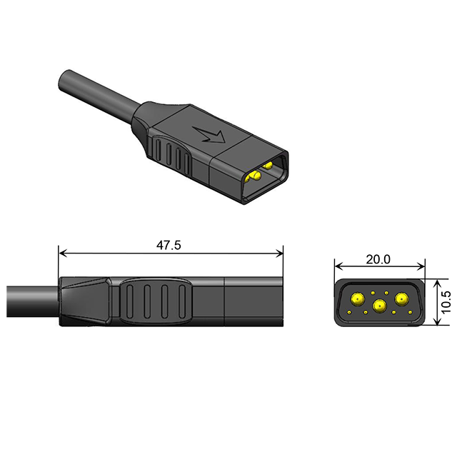 48V 25A 2.0/2.5mm²/0.2mm²モーターコネクタ用のモーターコネクタ