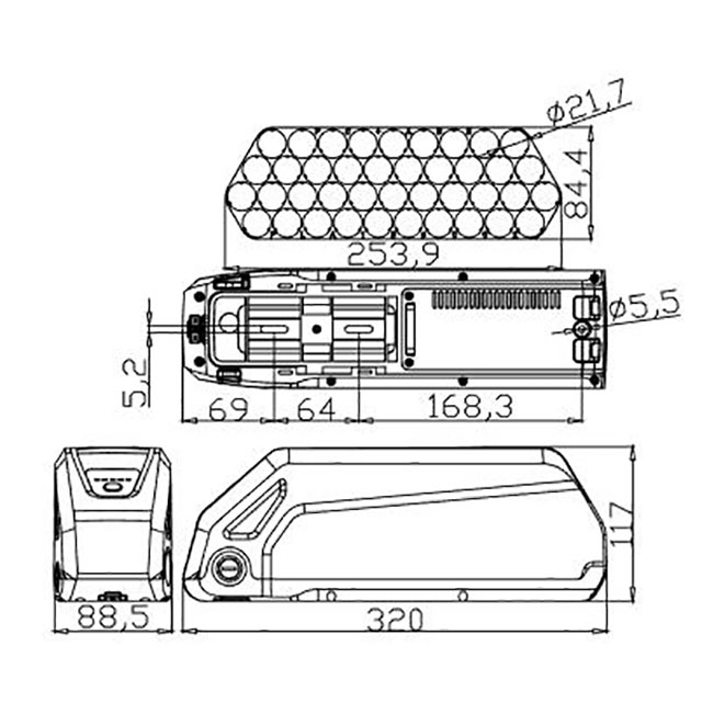21700 40PCS 10S4P 13S3Pリチウムイオンバッテリーケースエビケリチウムイオンバッテリーパックボックス電気自転車用